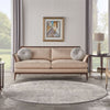 Nourison Rustic Textures Rug RUS07 Grey Beige Round lifestyle picture in the living room