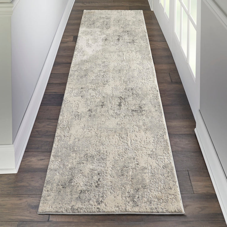 Nourison Rustic Textures Rug RUS07 Grey Beige Runner