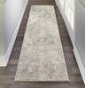Nourison Rustic Textures Rug RUS07 Grey Beige Runner lifestyle picture in the hallway