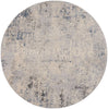 Nourison Rustic Textures Rug RUS07 Ivory Grey Blue Round picture of the rug distressed design