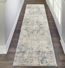 Nourison Rustic Textures Rug RUS07 Ivory Grey Blue Runner lifestyle picture in the hallway