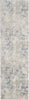 Nourison Rustic Textures Rug RUS07 Ivory Grey Blue Runner picture of the rug distressed design