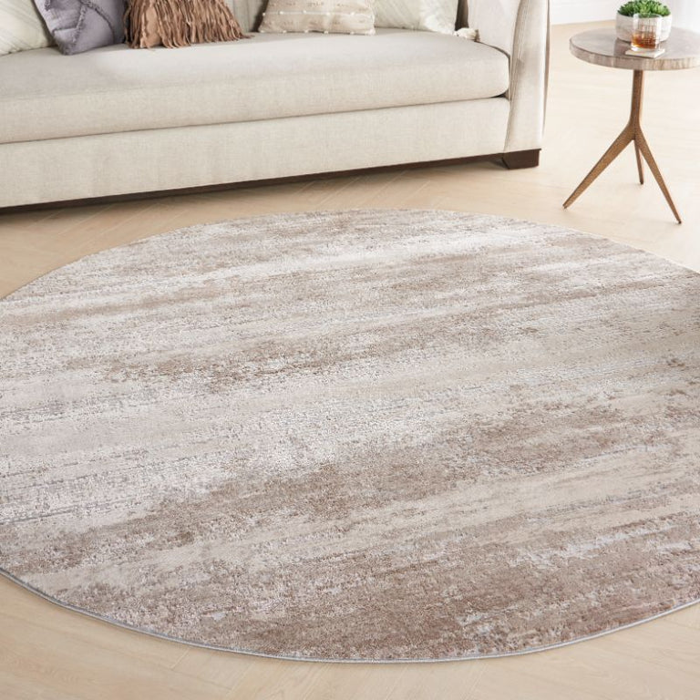 Nourison Rustic Textures Rug RUS04 Beige Round
