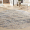 Nourison Rustic Textures Rug RUS04 Beige Grey Round made in a beige and grey color shades
