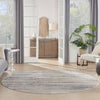 Nourison Rustic Textures Rug RUS04 Beige Grey Round lifestyle picture in the living room