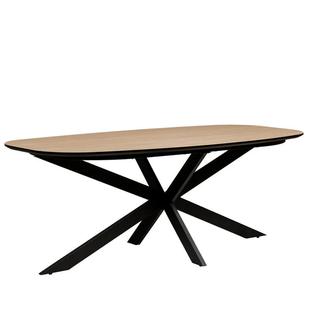 Sadia Dining Set Oak Oval Dining Table and 6 Grey Fabric Chairs