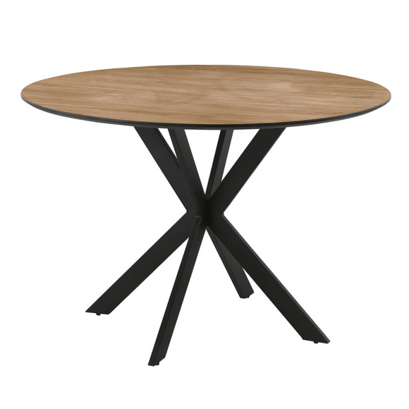 Modern round dining table for contemporary spaces.