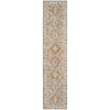 Nourison Sahar Rug SHR01 Blue Runner damask distressed rug