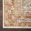 Nourison Sahar Rug SHR01 Ivory Multicolour distressed-finish rug with a bordered design and fringed codes