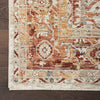 Nourison Sahar Rug SHR02 Ivory distressed rug with a bordered design and fringed ends
