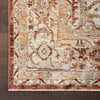 Nourison Sahar Rug SHR02 Rust distressed rug with a bordered design and fringed ends