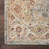 Nourison Sahar Rug SHR03 Blue with a bordered design and fringed ends