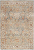 Nourison Sahar Rug SHR03 Blue damask design ug with distressed finish