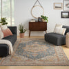 Nourison Sahar Rug SHR06 Ivory Blue lifestyle picture in the living room