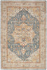 Nourison Sahar Rug SHR06 Ivory Blue damask-design rug with distressed finish