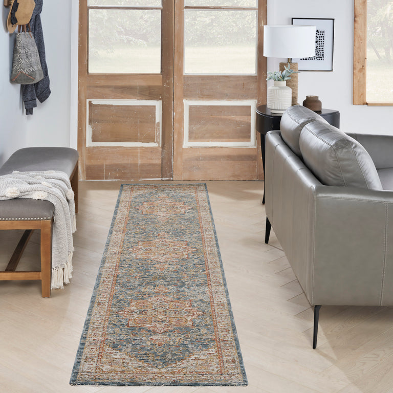 Nourison Sahar Rug SHR06 Ivory Blue Runner