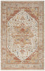 Nourison Sahar Rug SHR06 Ivory Rust Damask design rug with a distressed finish