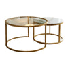 Salzburg set of two nesting coffee tables with marble and glass tops