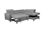 Samantha Corner Sofabed RHF Grey picture of the sofa reclined to bed