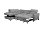 Samantha Fabric Corner Sofabed LHF Grey with spaious storage space