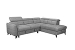Samantha Corner Sofabed RHF Grey with adjustable headrests