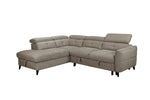 Samantha Fabric Corner Sofabed LHF Brown withadjustable headrests