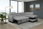 Samantha Corner Sofabed RHF Grey with a storage space for bedding