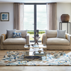 Sanderson Amanpuri Floral Rug Stone lifestyle picture in the living room