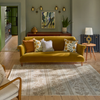 Sanderson Anaar Floral Rug Flax lifestyle picture in the living room