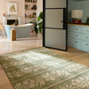 Sanderson Anaar Floral Rug Forest Green lifestyle picture on the floor