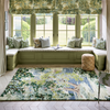 Sanderson Ancient Canopy Floral Rug Forest Green lifestyle picture in the living room
