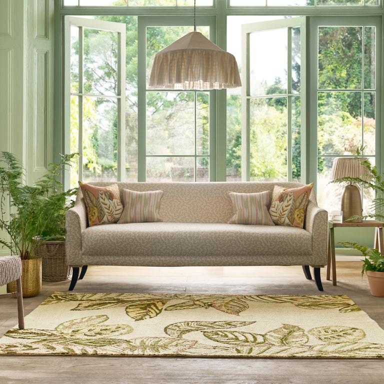 Sanderson Calathea Outdoor Floral Rug Samphire