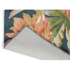 Sanderson Dahlia & Rosehip Floral Rug Teal with a cotton and latex backing