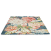 Sanderson Dahlia & Rosehip Floral Rug Teal perfect for any living area