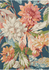 Sanderson Dahlia & Rosehip Floral Rug Teal picture of the rug floral design