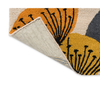 Sanderson Dandelion Clocks Outdoor Floral Rug Ochre/Silver with a polypropylene backing