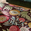 Sanderson Jackfruit Floral Rug Cherry Alabaster close-up view picture of the clor palette and pattern 