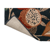 Sanderson Jackfruit Floral Rug Turmeric Indigo with a cotton and latex backing