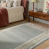 Sanderson Linnean Bohemian Rug Porcelain hand-tufted wool rug in pile blue color