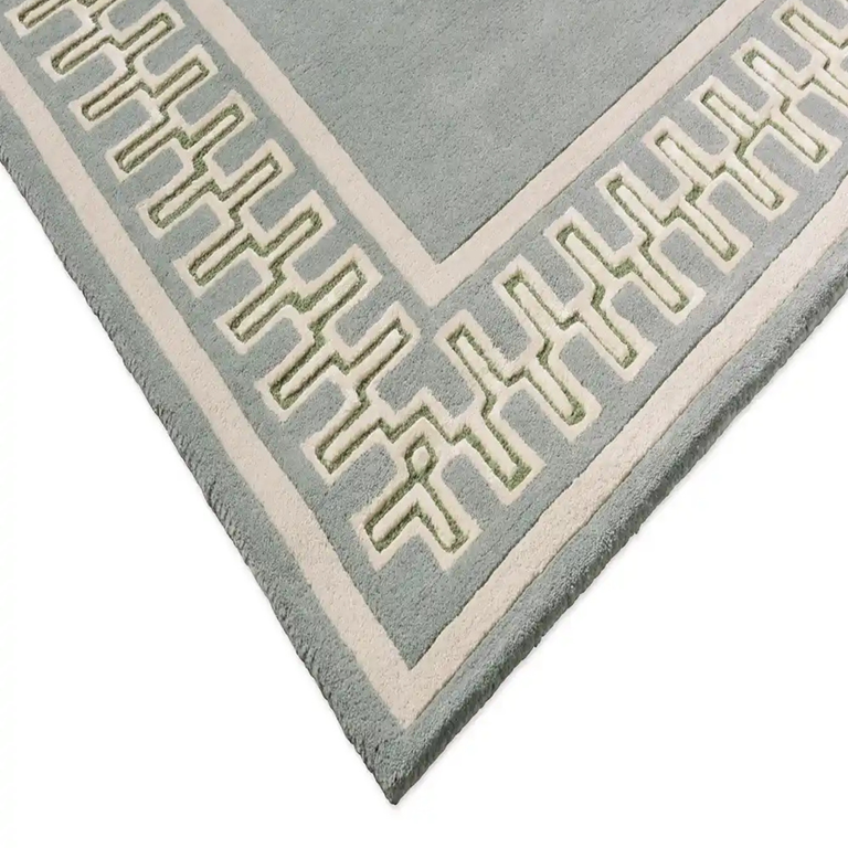 Sanderson Linnean Porcelain Hand Tufted Blue Border Rug – Sanderson Rugs