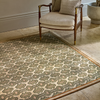 Sanderson Matmi Bohemian Rug Avocado close-up view picture of the pattern mad color palette