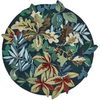 Sanderson Robins Wood Floral Rug Forest Green Round picture of the rug floral design