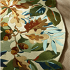 Sanderson Robins Wood Floral Rug Russle Brown Round hand-tufted wool rug with a cut pile