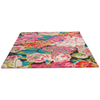 Sanderson Rose & Peony Floral Rug Cerise perfect for bedrooms and living rooms