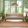 Sanderson Truffle Outdoor Abstract Rug Sandstone lifestyle picture in the patio