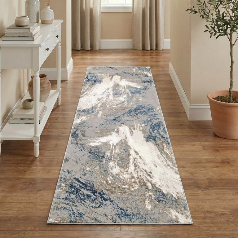 Concept Looms Santa Monica Rug SMC101 Grey Blue Runner