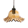 Sarina Glass Pendant with Twisted Flex picture with turned off lights