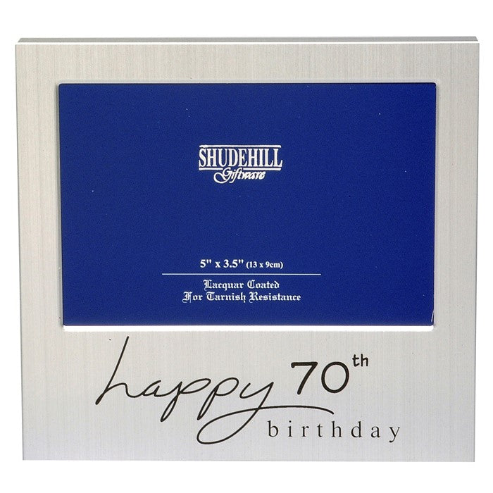 Satin Silver 70th Birthday Photo Frame 5 x 3 Inch