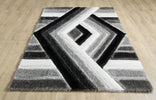Saturn Geometric Rug - Black Grey picture on the floor