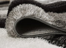 Saturn Geometric Rug - Black Grey close view picture of the pile height